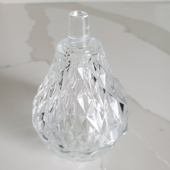 ITALIAN MADE Faceted Glass Pear Trinket Dish w/ Lid - Picture 2 of 6